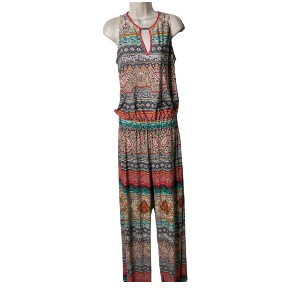 Polo Garage multicolor boho print jumpsuit sz M